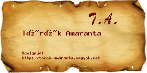 Török Amaranta névjegykártya